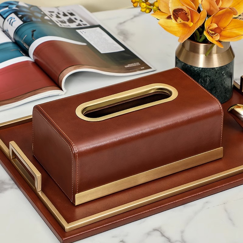 美式纸巾盒客厅创意轻奢风家用茶几收纳餐巾印制高档北欧式抽纸盒