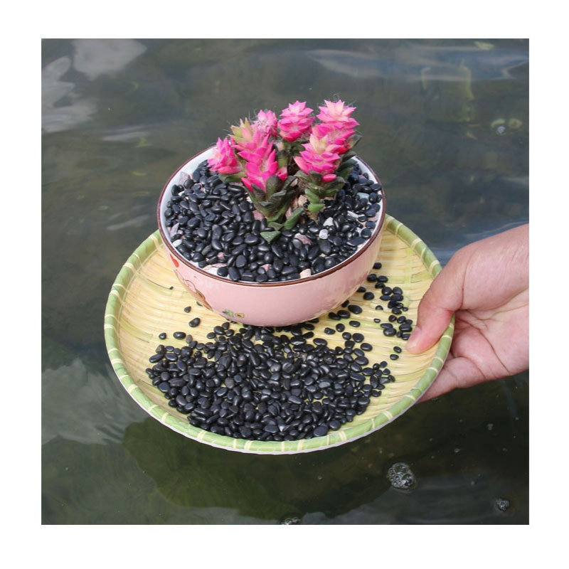 小石头抛光鹅卵石天然彩色铺路装饰雨花石子鱼缸水池造景垫底石头