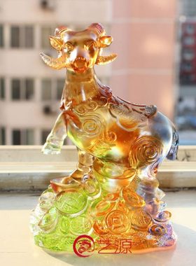 琉璃摆件十二生肖幸福羊创意家居装饰品商务礼品朋友闺蜜生日礼物