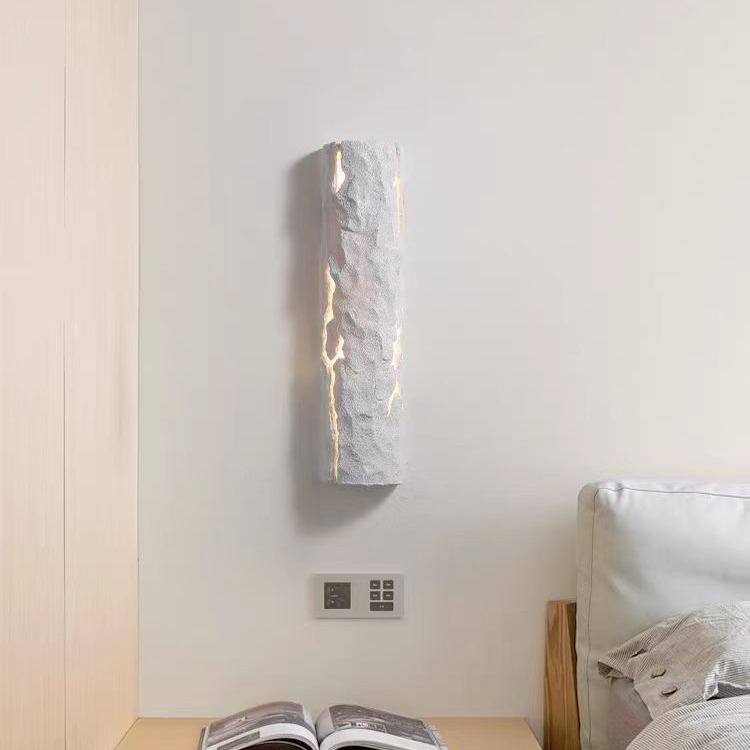 壁灯创意复古仿岩石别墅庭院户外防水墙灯仿天然树桩卧室床头灯具