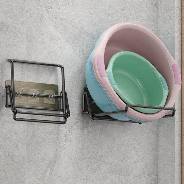 【可折叠】加粗特厚不锈钢脸盆架脸盆收纳架挂钩壁挂免打孔置物架,家庭/个人清洁工具,脸盆架,淘宝优惠券,粉丝福利购,淘宝优惠卷