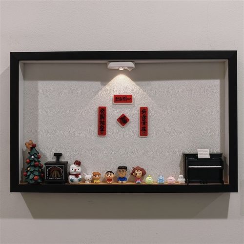 蜡笔小新娃娃屋挂画感应夜灯玄关装饰画电表箱弱电箱遮挡免打孔