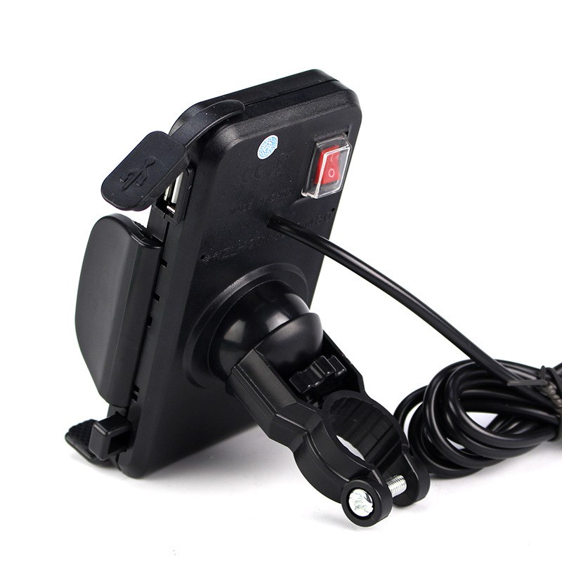 踏板摩托车手机支架充电器u单车电动车后视镜通用导航手机座带开