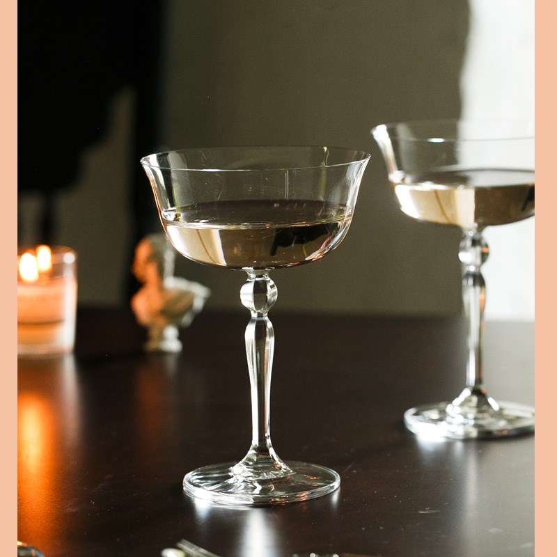 法式优雅 轻薄玻璃高脚杯 香槟杯 鸡尾酒杯Q 葡萄酒杯水杯复古