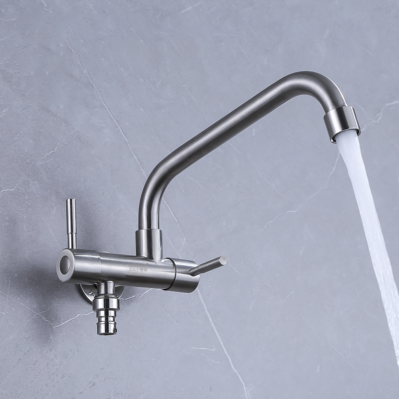 304不锈钢一进二出双控u拖把池用全自动洗衣机单冷水龙头喷枪阳台