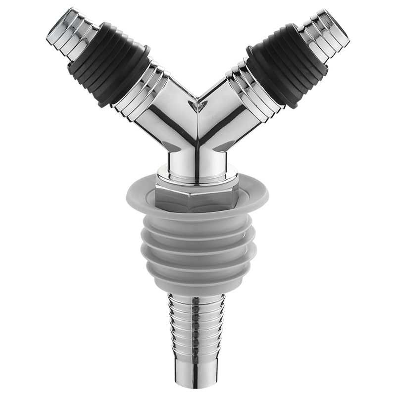 阳台洗衣机下水管三头通防臭地漏接头二合一排出水50管道专用配件