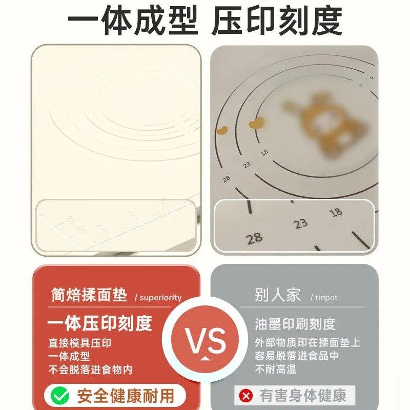 食品级揉面垫加厚家用擀面和面板硅胶垫子防滑加大号厨房案板面食