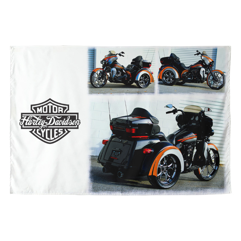 哈雷大道滑翔正三轮街车美式摩托重型机车周边装R饰背景布挂布海