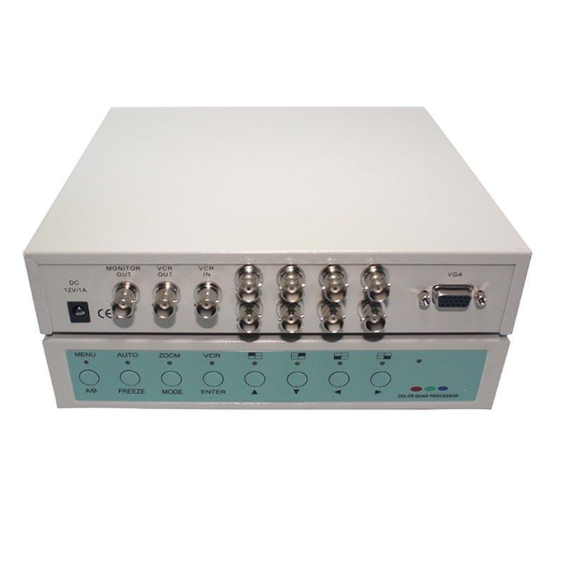 模拟监控摄像机BNC4路视频画面分割器四路分屏器高清VGA接口输出