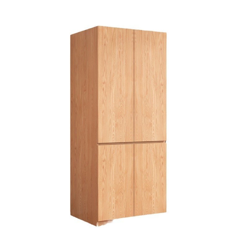 松木衣柜免拉手i全实木卧室大衣橱用原木色分段式带抽屉儿童衣柜