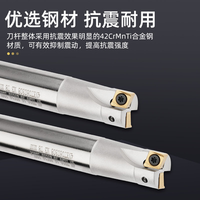 TE90快进铣刀杆90度直角方肩铣刀杆4NKT060308快进给铣刀片替1135