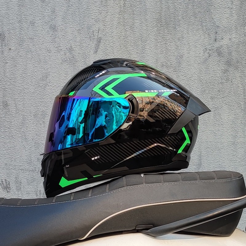 Gsb摩托车头盔男女头盔双镜摩C托车安全跑步头盔蓝牙全季通用