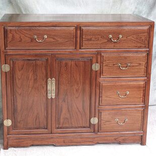 一文制木中式仿古纯实木榫卯两门五斗柜卧室衣柜老榆木包邮