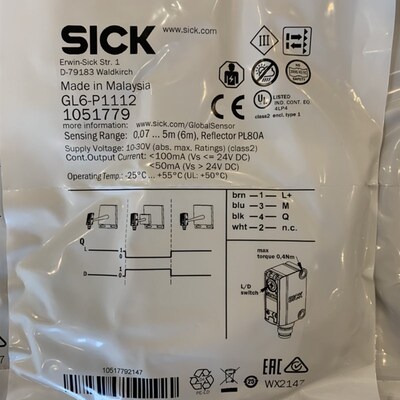 SICK西克光电传感器镜反GL6-P1112原装全新正品支持售后