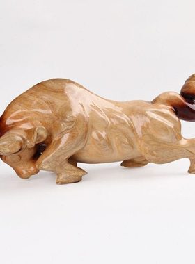 【慈航阁】桃木生肖牛摆件木雕牛桃木牛摆件