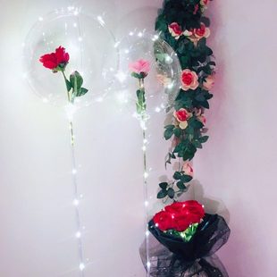结婚波波球发光火爆款网红花束材料玫瑰花波波球透明告白汽球气球
