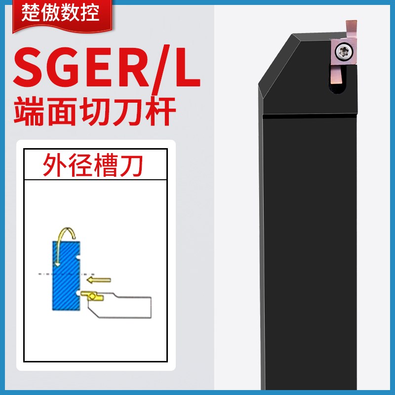 小径端面槽刀SGEL2525M-D-FB-SGER2020K-D7字端面槽刀杆配GER刀片