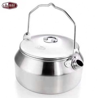 美国GSI冰川不锈钢水壶0.95L便携式茶壶手冲咖啡烧水壶户外露营