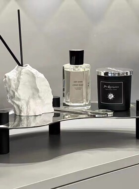 现简约创意不锈钢托盘摆件客厅样板房餐桌茶几玄关轻Y奢家居饰品