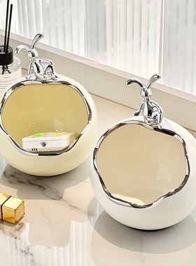 置物架装饰轻奢钥匙收纳摆件玄关入D户轻奢高档现代创意进门口桌