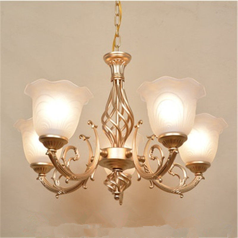 新款欧式铁艺f简约金黄铜色吊灯客厅卧室餐厅店铺门面灯具灯饰包