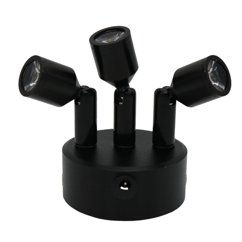 遥控射灯珠宝柜台迷你微型三头吸顶充电无线电池展示柜灯