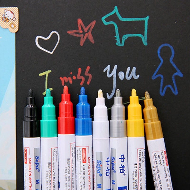 12支装 中柏油漆笔SP103细字2.0轮胎补漆笔签到笔鞋子DIY相册涂鸦