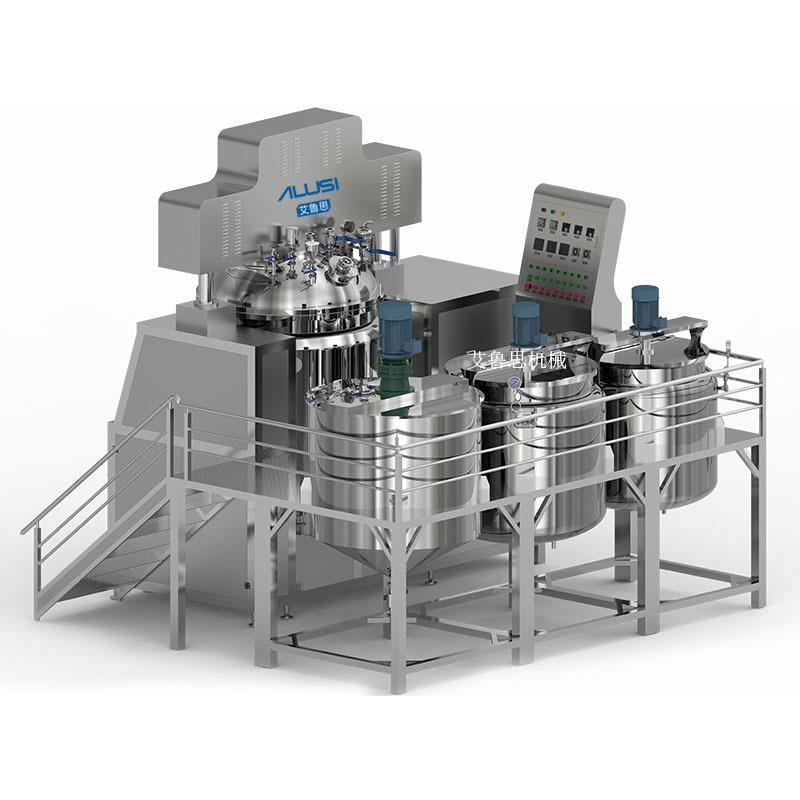 500-1000L双杠液压升降乳化机不锈钢上均质分散高剪切真空牙膏机