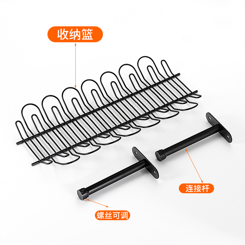 电线下排插收纳架免打孔置物架收纳盒线路桌面神器理线架整理插排