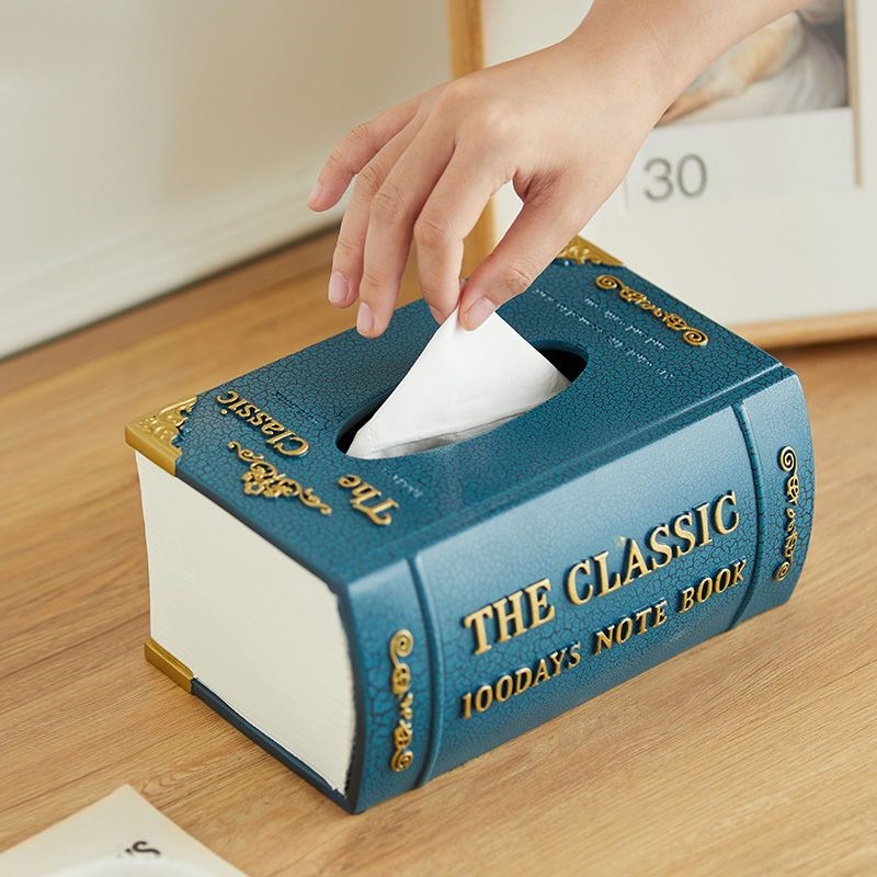 创意书本抽纸盒客厅复古纸巾盒多功能收纳遥控器盒原创高档纸盒子