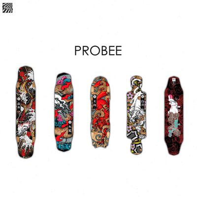 1985滑板店-PROBEE长板板面画女九尾天狗白泽全能平花速降舞板DC