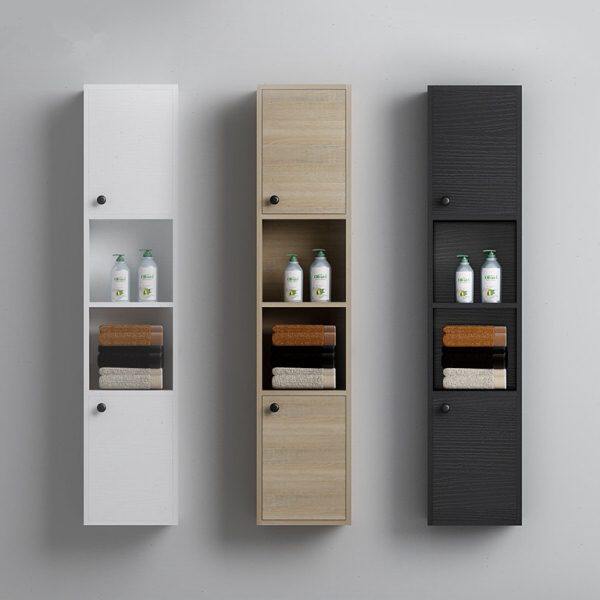 现代简约防水吊柜卫生间浴室柜小侧柜边柜挂壁挂墙式实木储物柜