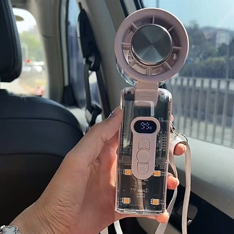 超高速手持制冷折叠风扇冷风冰敷透明机身迷你无叶静音冷感风扇