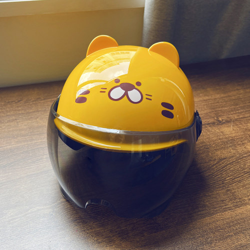 卡通小老虎儿童电动车头盔新国标电瓶车安全帽滑板车可爱夏季半盔