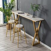 意式 轻奢岩板吧台桌家用北欧简约客厅隔断小吧台酒吧靠墙高脚桌椅
