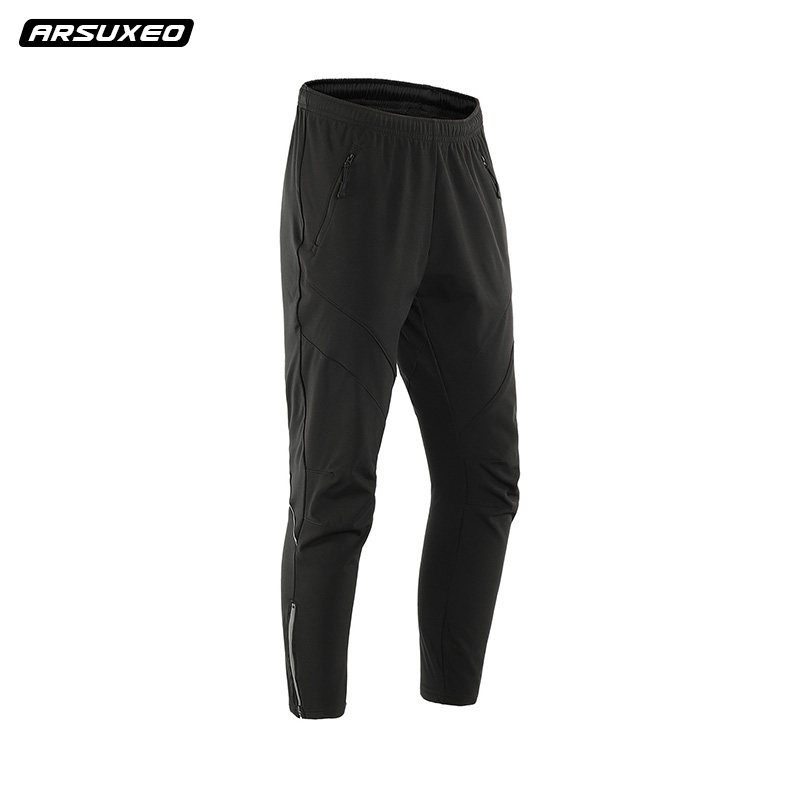 骑行裤男秋冬季 防风自行车长裤 户外抓绒保暖透气软壳休闲运动裤