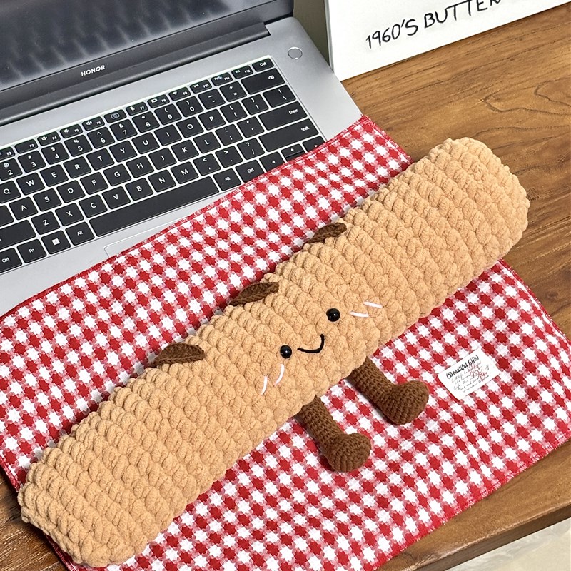 可爱键盘法棍腕托毛线柔软自制送男朋友礼物护腕垫编织材料包成品