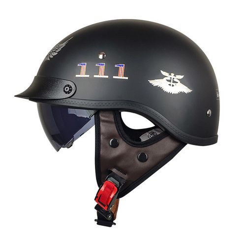 复古半盔3C认证头盔o摩托车安全帽DOT外贸工厂机车瓢盔电动车夏季