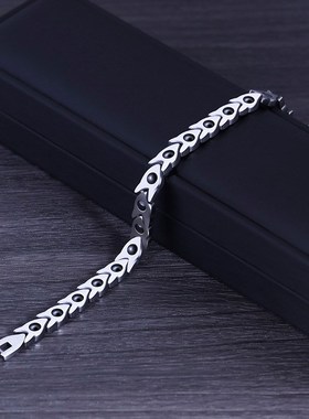 磁石钛钢男士手链时尚个性不锈钢欧美饰品手饰P不掉色配饰小众