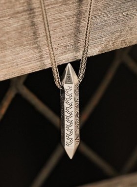 顺风顺水吊坠项链高级感潮牌复古I国潮百搭小众痞帅男潮