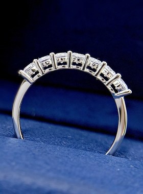 2023新款简约设计高碳w钻戒食指戒指女S925银网红钻戒7排钻戒