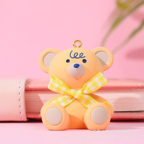 新款树脂卡通摩卡熊创p意包包汽车挂件儿童节挂饰手工diy材料