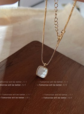 轻奢小众贝壳项链女日韩小众温柔C气质贝母锁骨链高级感时髦款饰