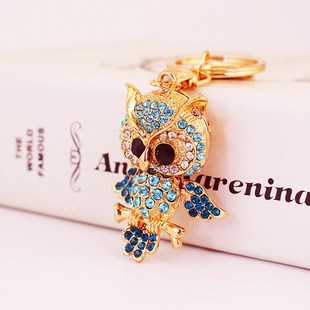 水钻猫头鹰动物镶钻m挂件汽车钥匙扣女包扣包挂挂饰工艺品饰品427