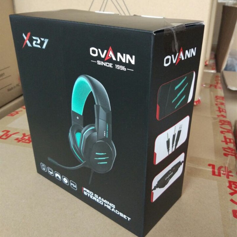 发光欧凡X2f7头戴式电竞游戏耳机 电脑语音耳麦 重低音 有线麦克