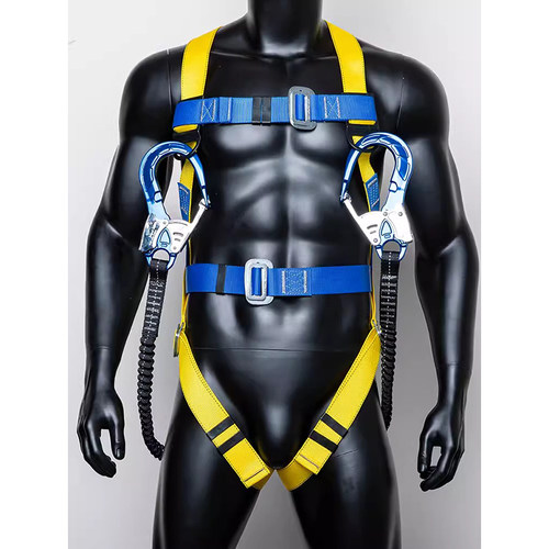 攀朗电工安全带弹力绳高空作业大钩铝合金带挂钩缓冲包防坠保护带