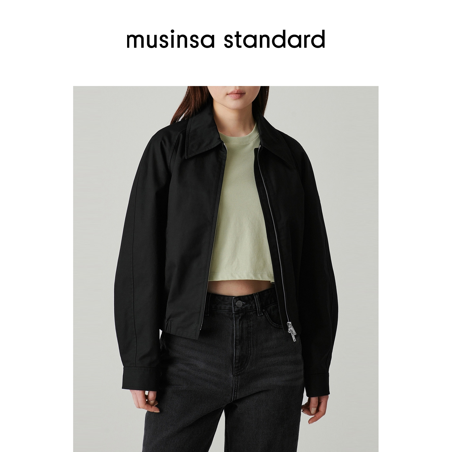 女士秋季短款百搭弹力收边夹克