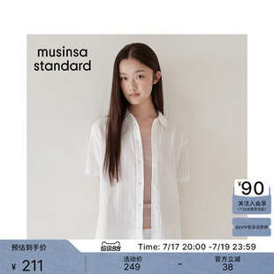 韩国26夏季新品潮流时尚休闲女士棉质短袖衬衫MUSINSA STANDARD
