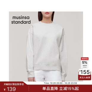韩国秋冬休闲女士时尚纯色多色廓形宽松圆领卫衣MUSINSA STANDARD