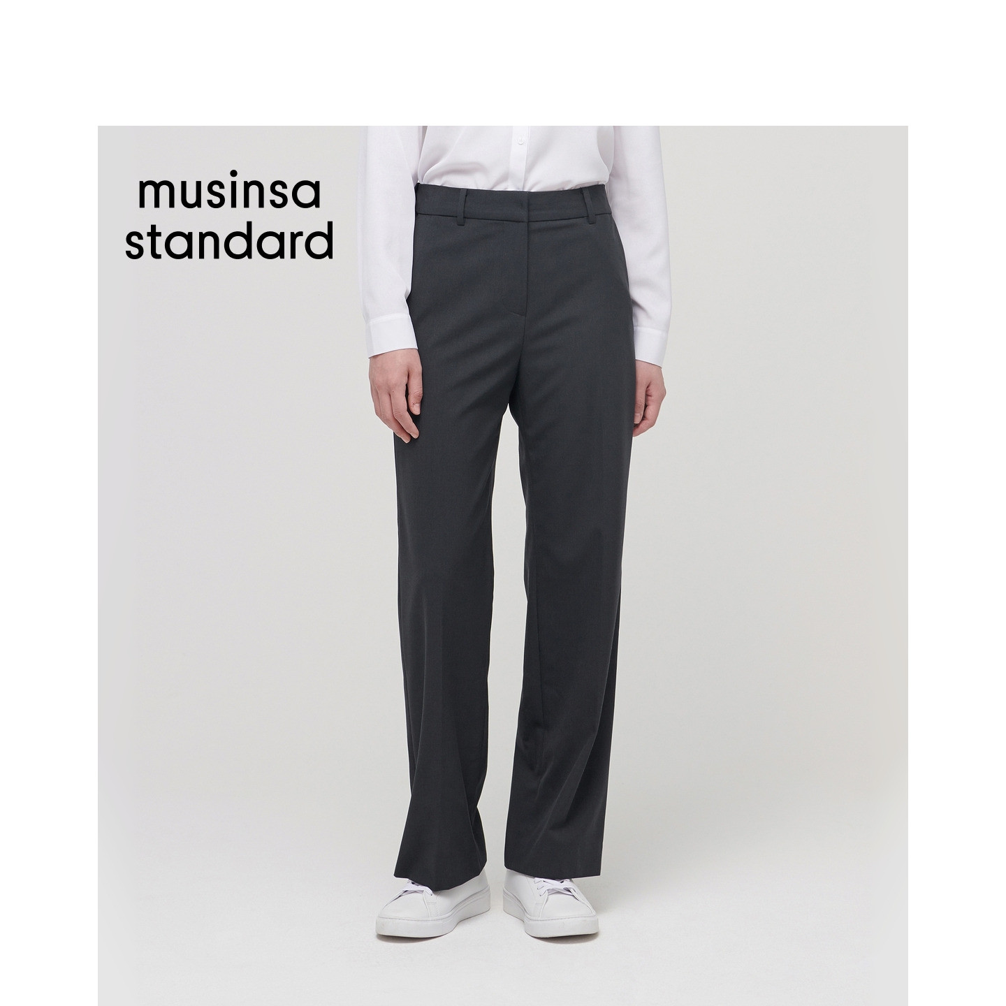韩国秋冬时尚女士高腰显瘦直筒弹力休闲西装裤MUSINSA STANDARD